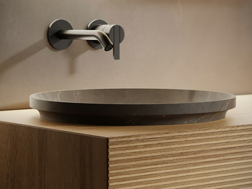 ARC - Semi-inset round marble washbasin by INBANI - view 2