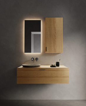GRATE - Oak bathroom wall cabinet with doors by INBANI - view 3