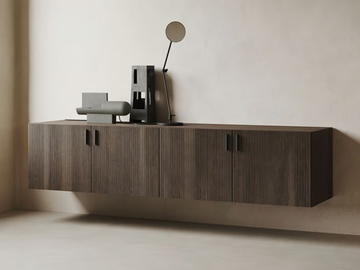 GRATE - Suspended oak bathroom cabinet with doors by INBANI - view 2