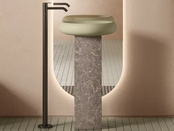 EASE - Freestanding round Solid Surface washbasin by INBANI - view 2