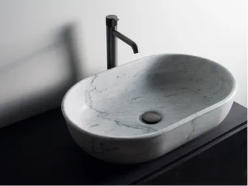 PRIME - Countertop oval single marble washbasin by INBANI - view 2