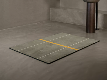 LINED COURT - Rectangular striped polyamide rug by INBANI - view 3