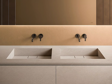 M54 - Double rectangular MDi by INALCO® washbasin with integrated countertop by INBANI - view 2