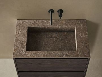 M54 - Rectangular single MDi by INALCO® washbasin with integrated countertop by INBANI - view 2