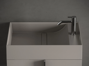 PARAL - Countertop rectangular Solid Surface handrinse basin by INBANI - view 2
