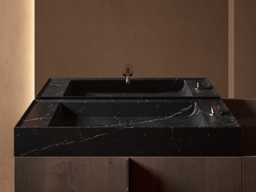 PARAL - Countertop rectangular marble washbasin by INBANI - view 2