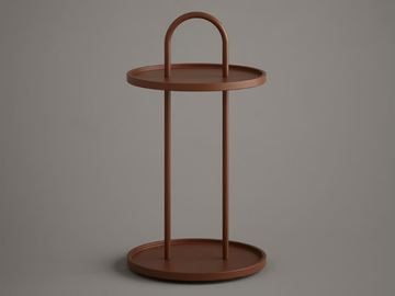 NORM - Round and wooden high side table by INBANI - view 2