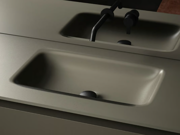 SENIO - Rectangular glass washbasin with integrated countertop by INBANI - view 2