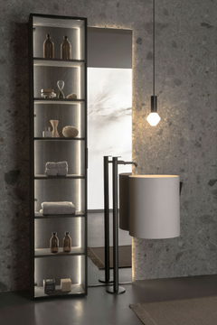 STRATO - Tall Anodized aluminium bathroom cabinet with glass doors by INBANI - view 3