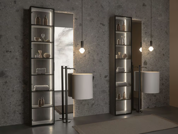 STRATO - Tall Anodized aluminium bathroom cabinet with glass doors by INBANI - view 2