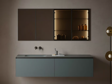 STRATO - Built-in Anodized aluminium and glass bathroom cabinet by INBANI - view 2