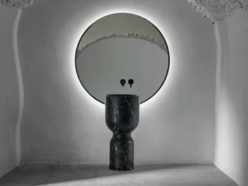 ORIGIN - Freestanding round single marble washbasin by INBANI - view 2