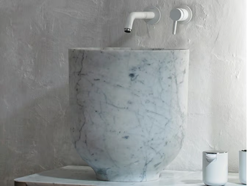 ORIGIN - Countertop round single marble washbasin by INBANI - view 2