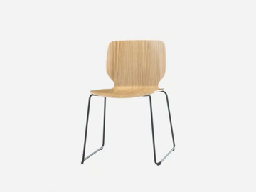 NIM - Stackable sled base wood veneer chair by INCLASS - view 2