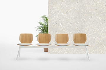 NIM - Freestanding wood veneer beam seating by INCLASS - view 3