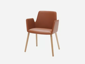 ALTEA - Leather chair with armrests by INCLASS - view 2