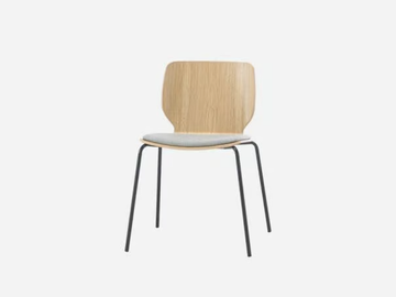 NIM - Stackable wood veneer chair with integrated cushion by INCLASS - view 2