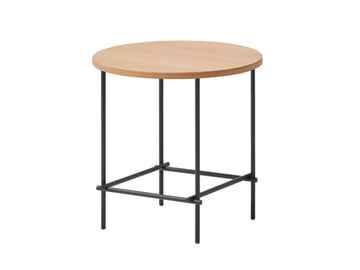 NUC - Round metal high side table with wooden top by INCLASS - view 2