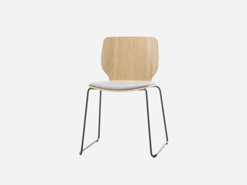 NIM - Sled base stackable wood veneer chair with integrated cushion by INCLASS - view 2