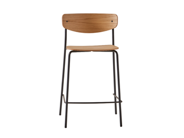 LEA - Stackable wood veneer stool with footrest by INCLASS - view 2