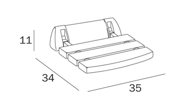 A0436A - Folding polypropylene shower Seat by INDA® - view 3