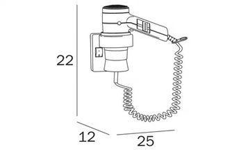 A04520 - Polypropylene Electrical hairdryer for hotels by INDA® - view 3