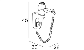 AV054Y - Polypropylene Electrical hairdryer for hotels by INDA® - view 3