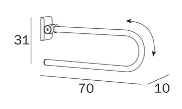 CONFORT - U-shaped folding toilet grab bar by INDA® - view 3