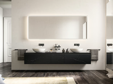 CORRETTO - Composition 5 - Double wall-mounted vanity unit with drawers by INDA® - view 2