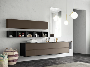 CORRETTO - Composition 8 - Wall-mounted vanity unit with drawers by INDA® - view 2