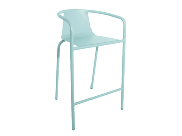 CADIZ - Aluminium garden stool with back by ISIMAR - view 2