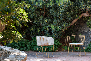 OLIVO - Galvanized steel garden chair with armrests by ISIMAR - view 3
