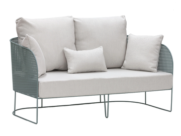 ARENA - 2 seater upholstered galvanized steel outdoor leisure sofa by ISIMAR - view 2