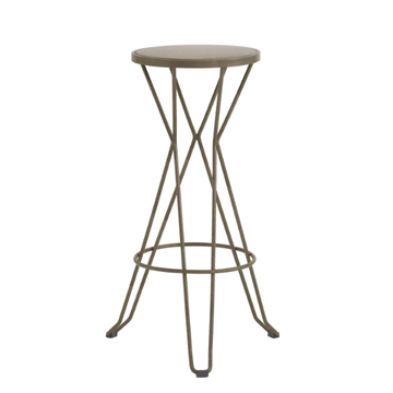 CAPRI - High galvanized steel barstool with footrest by ISIMAR - view 3