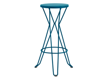 CAPRI - High galvanized steel barstool with footrest by ISIMAR - view 2