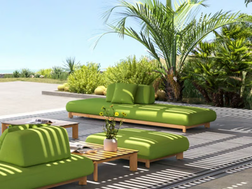 CALA 91333E/91333XL-250/91333ES-320 - Upholstered Sunbrella® fabric garden daybed by IVINI - view 3