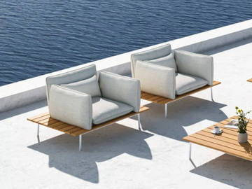 VAIL 91296 - Sunbrella® fabric garden armchair with armrests by IVINI - view 3