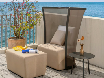 BOLERO 91227 - High-back fabric garden armchair by IVINI - view 2