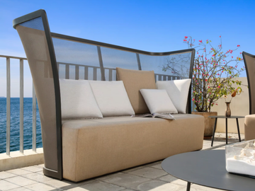 BOLERO 91227E - 3 seater high-back fabric garden sofa by IVINI - view 2