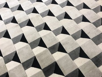 GRID VERS. A - Himalayan wool, pure silk and vegetable colors rug by Illulian - view 3