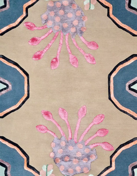 MULTIFARIOUS FLORA VER.C - Patterned wool and silk rug by Illulian - view 3