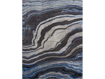 FLOW VERS. A - Patterned handmade rectangular Himalayan Wool rug by Illulian - view 2