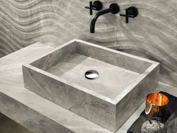 BASIN - Countertop rectangular porcelain stoneware washbasin by Italgraniti - view 2