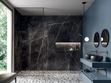 CHARM EXPERIENCE CALACATTA BLACK - Porcelain stoneware wall/floor tiles with marble effect by Italgraniti - view 2