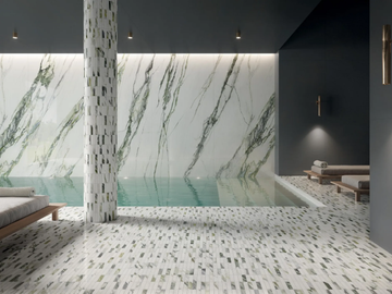 CHARM EXPERIENCE CALACATTA GREEN - Porcelain stoneware wall/floor tiles with marble effect by Italgraniti - view 2
