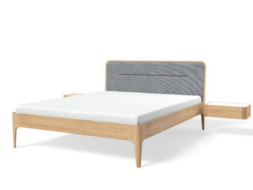 AIRA 160x200L - Wooden double bed with integrated nightstands by JAVORINA - view 2