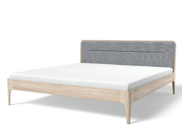 AIRA 200x200 - Wooden double bed with upholstered headboard by JAVORINA - view 3