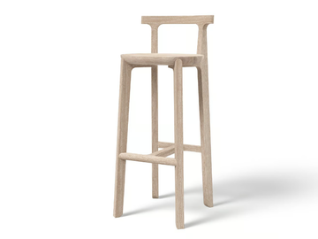 JURO 75 - Solid wood barstool with back by JAVORINA - view 3