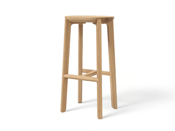JURO 75 - Solid wood barstool with footrest by JAVORINA - view 2