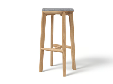 JURO 75 - Solid wood barstool with integrated cushion by JAVORINA - view 2